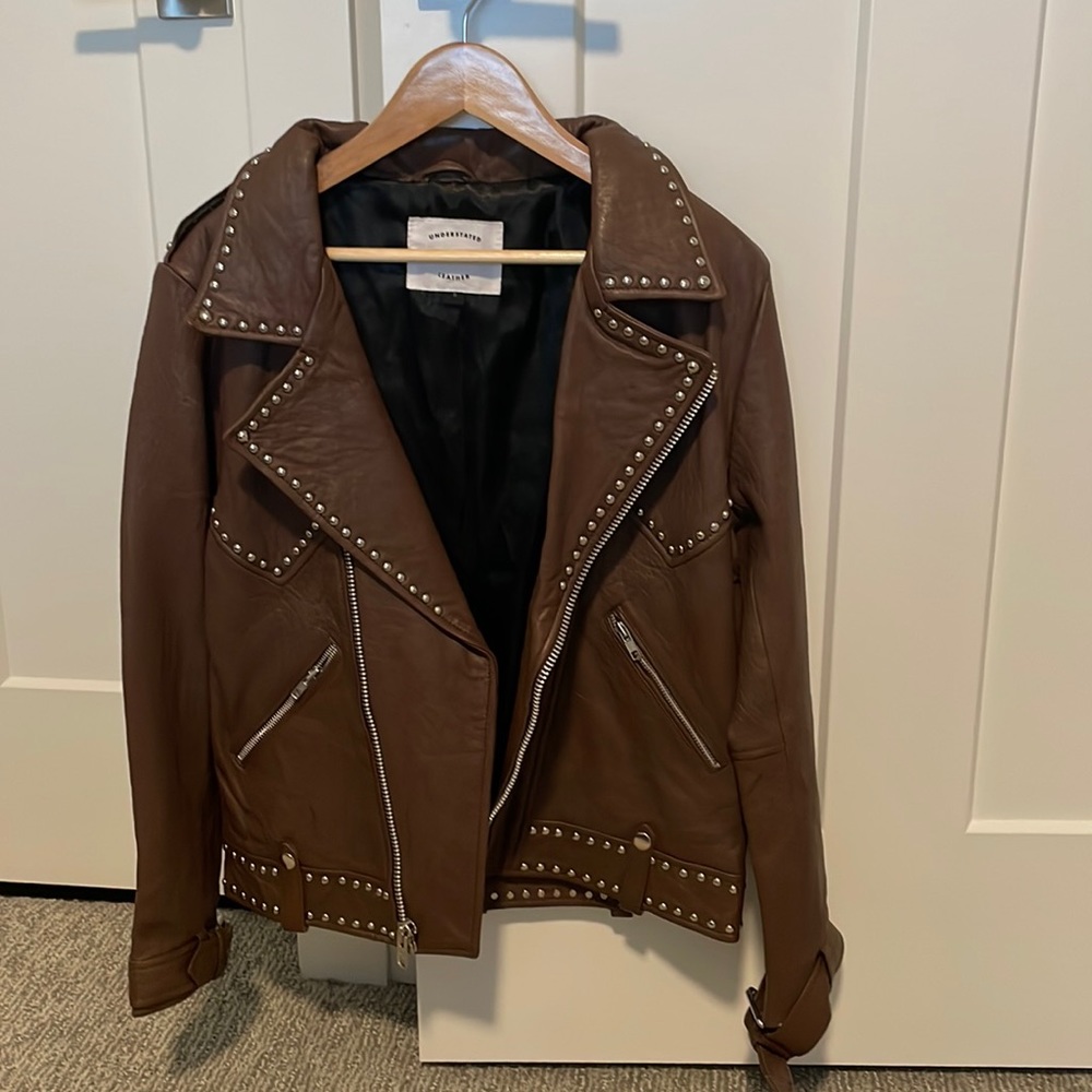 Bnwot understated leather jacket